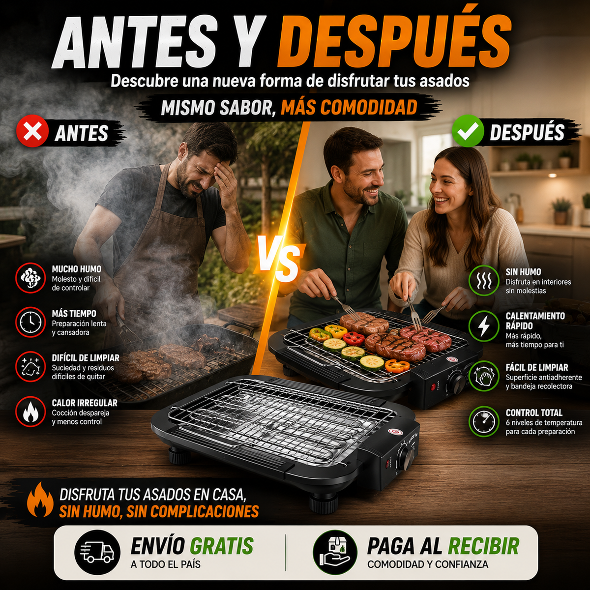 Parrilla Eléctrica - Sin Humo Para Asados