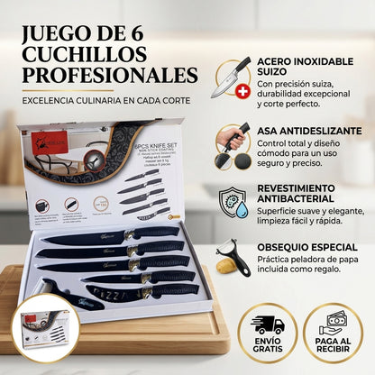 Juego de 6 Cuchillos Profesionales