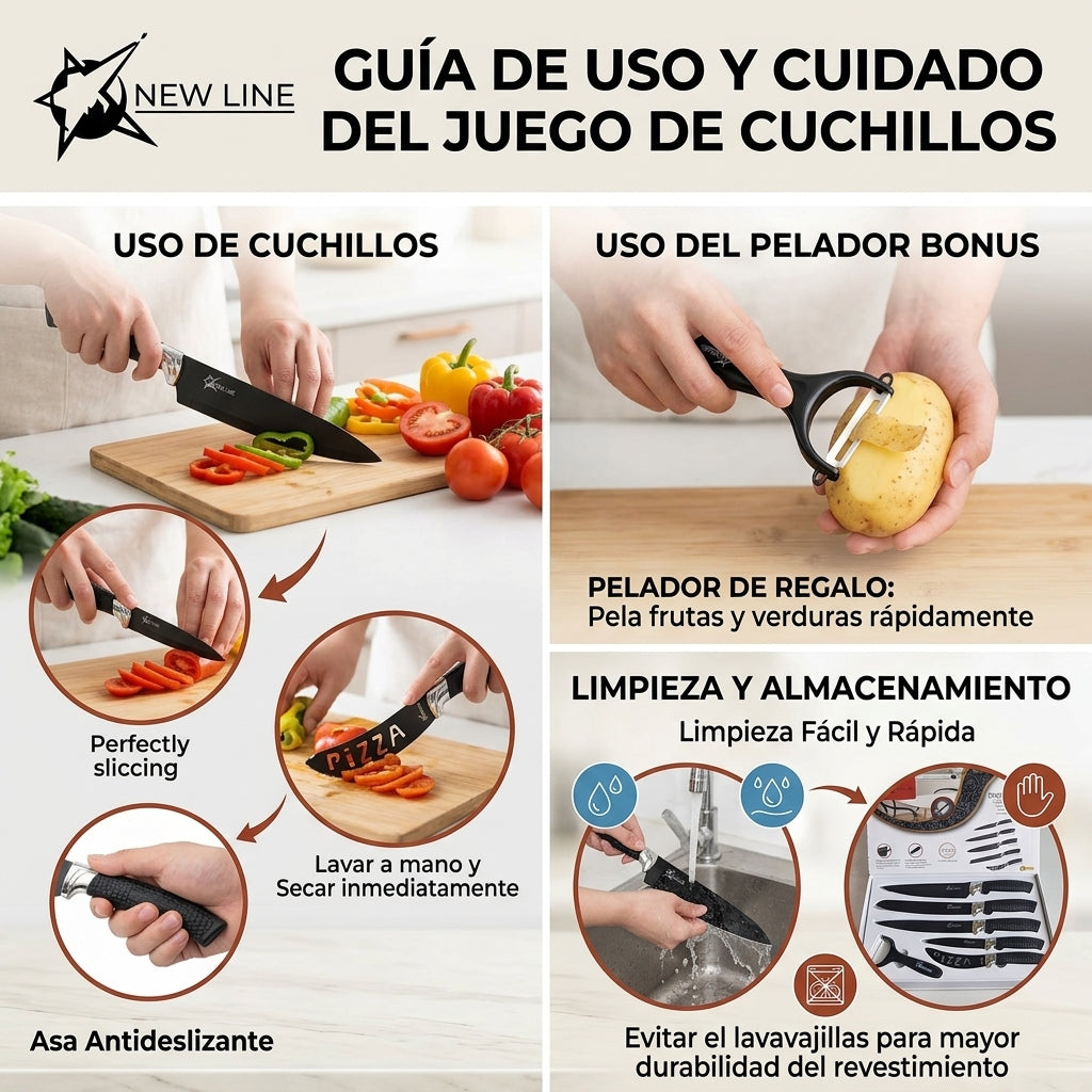 Juego de 6 Cuchillos Profesionales
