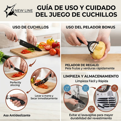 Juego de 6 Cuchillos Profesionales