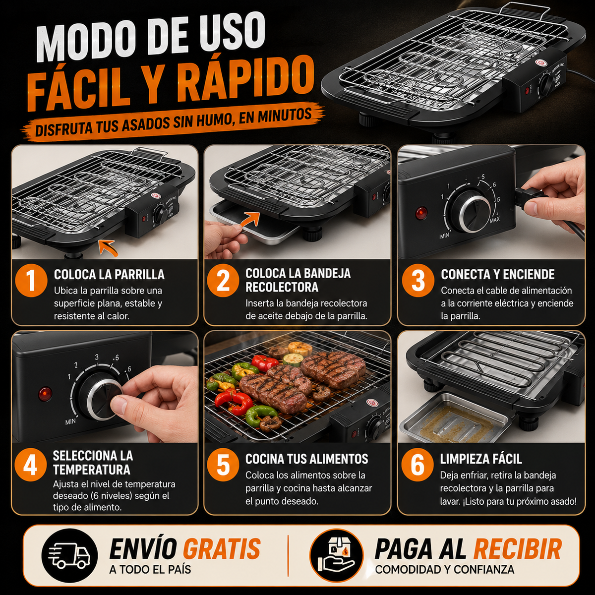 Parrilla Eléctrica - Sin Humo Para Asados