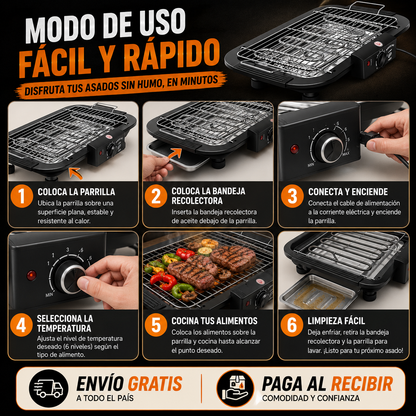 Parrilla Eléctrica - Sin Humo Para Asados