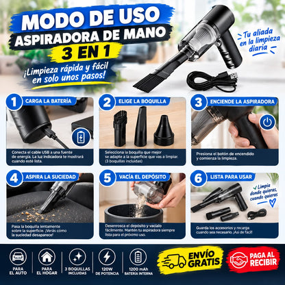 ASPIRADORA DE MANO 3 EN 1